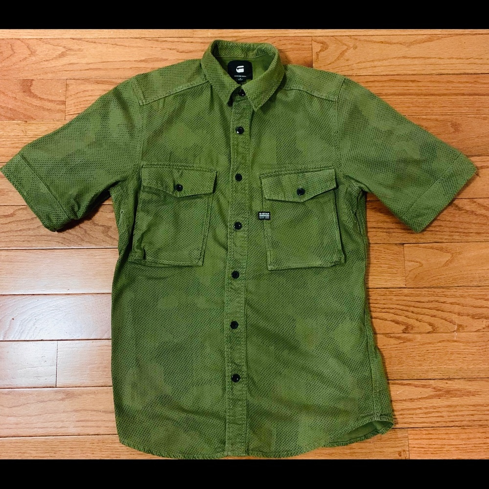 G Star Raw Men’s SMALL Short Sleeve Button Up